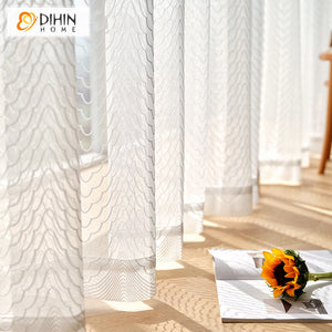 DIHIN HOME Modern Embroidered Sheer Curtains,Grommet Window Curtain for Living Room ,52x63-inch,1 Panel Roman Shades Curtains Window Blinds custom curtains blackout curtains curtains for living room sheer curtains curtain fabric linen curtains kitchen curtains velvet curtains pinch pleat curtains bay window curtains outdoor curtains pleated curtains floral curtains dining room curtains kitchen valances drapes for bedroom patio curtains nursery curtains grommet curtains