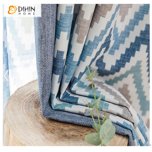 DIHIN HOME Modern Fashion Blue Color Geometric Printed,Blackout Grommet Window Curtain for Living Room ,52x63-inch,1 Panel Roman Shades Curtains Window Blinds custom curtains blackout curtains curtains for living room sheer curtains curtain fabric linen curtains kitchen curtains velvet curtains pinch pleat curtains bay window curtains outdoor curtains pleated curtains floral curtains dining room curtains kitchen valances drapes for bedroom patio curtains nursery curtains grommet curtains