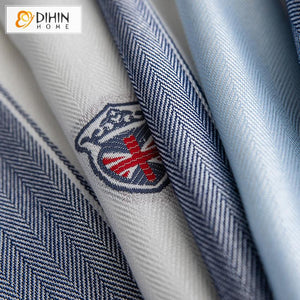 DIHIN HOME Modern Fashion Blue Embroidered Striped Curtains,Blackout Curtains Grommet Window Curtain for Living Room ,52x63-inch,1 Panel Roman Shades Curtains Window Blinds custom curtains blackout curtains curtains for living room sheer curtains curtain fabric linen curtains kitchen curtains velvet curtains pinch pleat curtains bay window curtains outdoor curtains pleated curtains floral curtains dining room curtains kitchen valances drapes for bedroom patio curtains nursery curtains grommet curtains