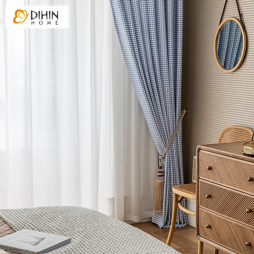 DIHIN HOME Modern Fashion Blue Plaid Printed,Blackout Grommet Window Curtain for Living Room ,52x63-inch,1 Panel Roman Shades Curtains Window Blinds custom curtains blackout curtains curtains for living room sheer curtains curtain fabric linen curtains kitchen curtains velvet curtains pinch pleat curtains bay window curtains outdoor curtains pleated curtains floral curtains dining room curtains kitchen valances drapes for bedroom patio curtains nursery curtains grommet curtains