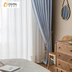 DIHIN HOME Modern Fashion Blue Plaid Printed,Blackout Grommet Window Curtain for Living Room ,52x63-inch,1 Panel Roman Shades Curtains Window Blinds custom curtains blackout curtains curtains for living room sheer curtains curtain fabric linen curtains kitchen curtains velvet curtains pinch pleat curtains bay window curtains outdoor curtains pleated curtains floral curtains dining room curtains kitchen valances drapes for bedroom patio curtains nursery curtains grommet curtains