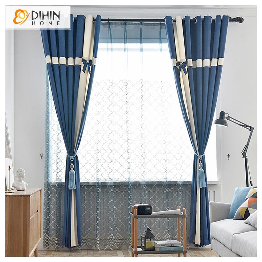 DIHIN HOME Modern Fashion Blue Striped Curtains,Blackout Grommet Window Curtain for Living Room ,52x63-inch,1 Panel Roman Shades Curtains Window Blinds custom curtains blackout curtains curtains for living room sheer curtains curtain fabric linen curtains kitchen curtains velvet curtains pinch pleat curtains bay window curtains outdoor curtains pleated curtains floral curtains dining room curtains kitchen valances drapes for bedroom patio curtains nursery curtains grommet curtains