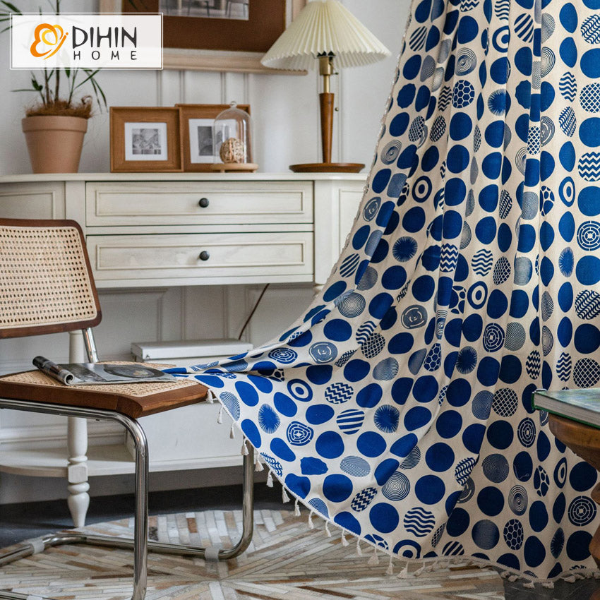 DIHIN HOME Modern Fashion Circles Printed,Blackout Grommet Window Curtain for Living Room ,52x63-inch,1 Panel Roman Shades Curtains Window Blinds custom curtains blackout curtains curtains for living room sheer curtains curtain fabric linen curtains kitchen curtains velvet curtains pinch pleat curtains bay window curtains outdoor curtains pleated curtains floral curtains dining room curtains kitchen valances drapes for bedroom patio curtains nursery curtains grommet curtains