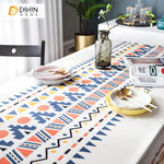 DIHIN HOME Modern Fashion Geometric Printed Tablecloth For Rectangle Tables,Custom Washed Linen Tablecloth,Handmade Rectangle Table Cover Roman Shades Curtains Window Blinds custom curtains blackout curtains curtains for living room sheer curtains curtain fabric linen curtains kitchen curtains velvet curtains pinch pleat curtains bay window curtains outdoor curtains pleated curtains floral curtains dining room curtains kitchen valances drapes for bedroom patio curtains nursery curtains grommet curtains