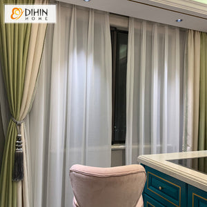DIHIN HOME Modern Fashion Green Beige Fabric With Lace,Blackout Grommet Window Curtain for Living Room ,52x63-inch,1 Panel Roman Shades Curtains Window Blinds custom curtains blackout curtains curtains for living room sheer curtains curtain fabric linen curtains kitchen curtains velvet curtains pinch pleat curtains bay window curtains outdoor curtains pleated curtains floral curtains dining room curtains kitchen valances drapes for bedroom patio curtains nursery curtains grommet curtains