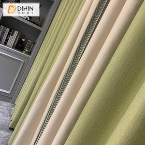 DIHIN HOME Modern Fashion Green Beige Fabric With Lace,Blackout Grommet Window Curtain for Living Room ,52x63-inch,1 Panel Roman Shades Curtains Window Blinds custom curtains blackout curtains curtains for living room sheer curtains curtain fabric linen curtains kitchen curtains velvet curtains pinch pleat curtains bay window curtains outdoor curtains pleated curtains floral curtains dining room curtains kitchen valances drapes for bedroom patio curtains nursery curtains grommet curtains