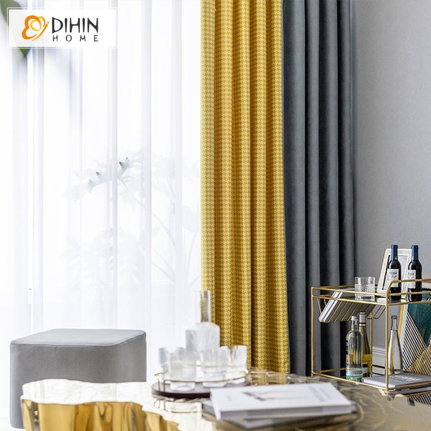 DIHIN HOME Modern Fashion Houndstooth Curtains,Blackout Grommet Window Curtain for Living Room ,52x63-inch,1 Panel Roman Shades Curtains Window Blinds custom curtains blackout curtains curtains for living room sheer curtains curtain fabric linen curtains kitchen curtains velvet curtains pinch pleat curtains bay window curtains outdoor curtains pleated curtains floral curtains dining room curtains kitchen valances drapes for bedroom patio curtains nursery curtains grommet curtains