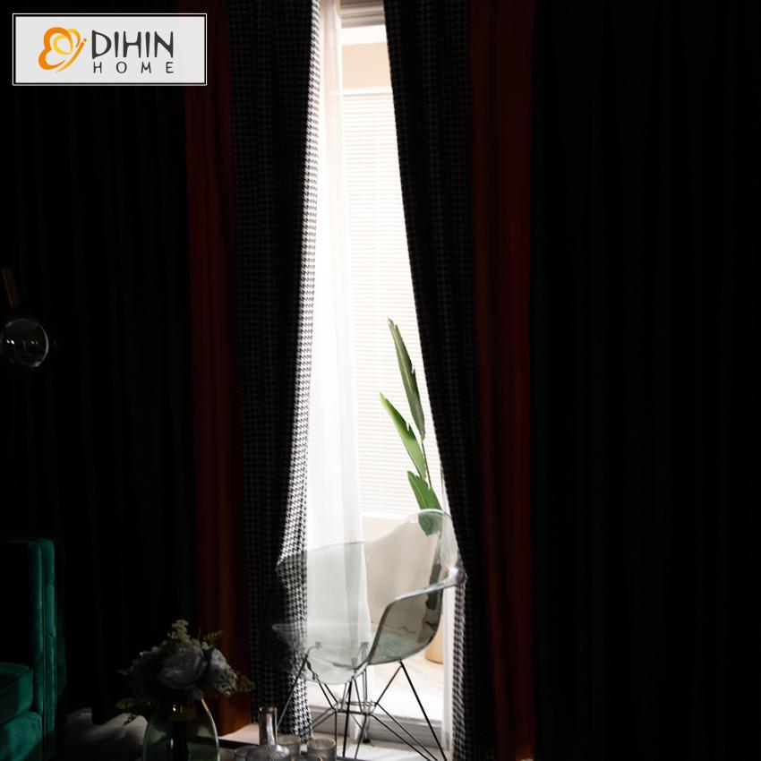 DIHIN HOME Modern Fashion Houndstooth Three Colors Printed ,Blackout Curtains Grommet Window Curtain for Living Room ,52x84-inch,1 Panel Roman Shades Curtains Window Blinds custom curtains blackout curtains curtains for living room sheer curtains curtain fabric linen curtains kitchen curtains velvet curtains pinch pleat curtains bay window curtains outdoor curtains pleated curtains floral curtains dining room curtains kitchen valances drapes for bedroom patio curtains nursery curtains grommet curtains