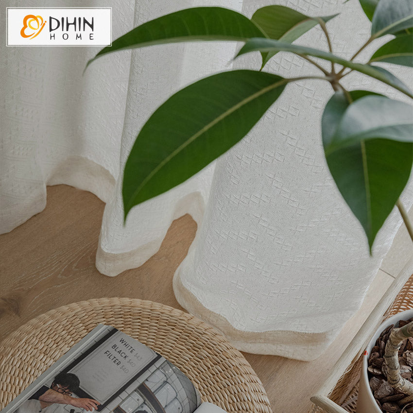 DIHIN HOME Modern Fashion Jacquard Sheer Curtain,Grommet Window Curtain for Living Room ,52x63-inch,1 Panel Roman Shades Curtains Window Blinds custom curtains blackout curtains curtains for living room sheer curtains curtain fabric linen curtains kitchen curtains velvet curtains pinch pleat curtains bay window curtains outdoor curtains pleated curtains floral curtains dining room curtains kitchen valances drapes for bedroom patio curtains nursery curtains grommet curtains