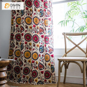 DIHIN HOME Modern Fashion National Style Curtains With Lace ,Blackout Grommet Window Curtain for Living Room ,52x63-inch,1 Panel Roman Shades Curtains Window Blinds custom curtains blackout curtains curtains for living room sheer curtains curtain fabric linen curtains kitchen curtains velvet curtains pinch pleat curtains bay window curtains outdoor curtains pleated curtains floral curtains dining room curtains kitchen valances drapes for bedroom patio curtains nursery curtains grommet curtains