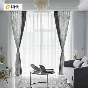 DIHIN HOME Modern Fashion Spliced Curtains，Blackout Grommet Window Curtain for Living Room ,52x63-inch,1 Panel Roman Shades Curtains Window Blinds custom curtains blackout curtains curtains for living room sheer curtains curtain fabric linen curtains kitchen curtains velvet curtains pinch pleat curtains bay window curtains outdoor curtains pleated curtains floral curtains dining room curtains kitchen valances drapes for bedroom patio curtains nursery curtains grommet curtains