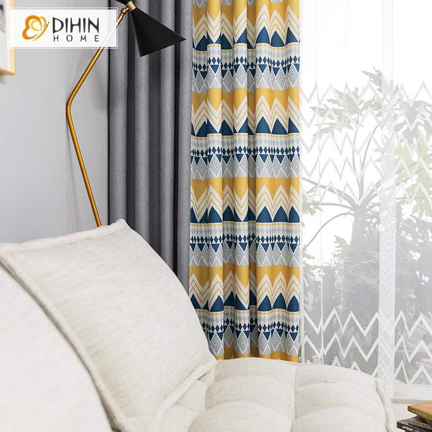 DIHIN HOME Modern Fashion Spliced Curtains，Blackout Grommet Window Curtain for Living Room ,52x63-inch,1 Panel Roman Shades Curtains Window Blinds custom curtains blackout curtains curtains for living room sheer curtains curtain fabric linen curtains kitchen curtains velvet curtains pinch pleat curtains bay window curtains outdoor curtains pleated curtains floral curtains dining room curtains kitchen valances drapes for bedroom patio curtains nursery curtains grommet curtains