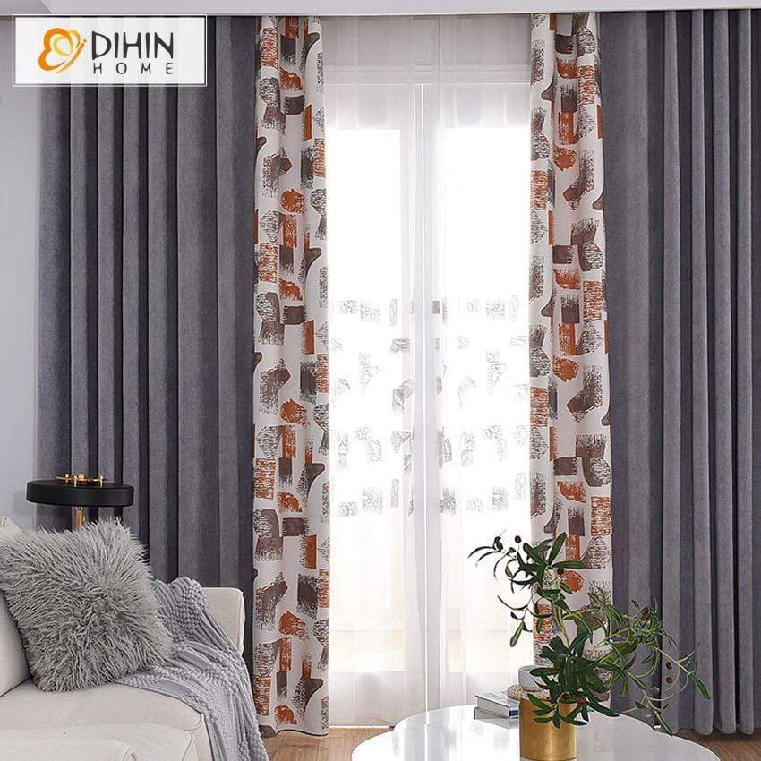 DIHIN HOME Modern Fashion Spliced Curtains，Blackout Grommet Window Curtain for Living Room ,52x63-inch,1 Panel Roman Shades Curtains Window Blinds custom curtains blackout curtains curtains for living room sheer curtains curtain fabric linen curtains kitchen curtains velvet curtains pinch pleat curtains bay window curtains outdoor curtains pleated curtains floral curtains dining room curtains kitchen valances drapes for bedroom patio curtains nursery curtains grommet curtains