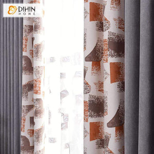 DIHIN HOME Modern Fashion Spliced Curtains，Blackout Grommet Window Curtain for Living Room ,52x63-inch,1 Panel Roman Shades Curtains Window Blinds custom curtains blackout curtains curtains for living room sheer curtains curtain fabric linen curtains kitchen curtains velvet curtains pinch pleat curtains bay window curtains outdoor curtains pleated curtains floral curtains dining room curtains kitchen valances drapes for bedroom patio curtains nursery curtains grommet curtains