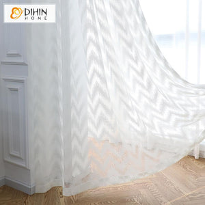 DIHIN HOME Modern Fashion Waves Sheer Curtain, Grommet Window Curtain for Living Room ,52x63-inch,1 Panel Roman Shades Curtains Window Blinds custom curtains blackout curtains curtains for living room sheer curtains curtain fabric linen curtains kitchen curtains velvet curtains pinch pleat curtains bay window curtains outdoor curtains pleated curtains floral curtains dining room curtains kitchen valances drapes for bedroom patio curtains nursery curtains grommet curtains