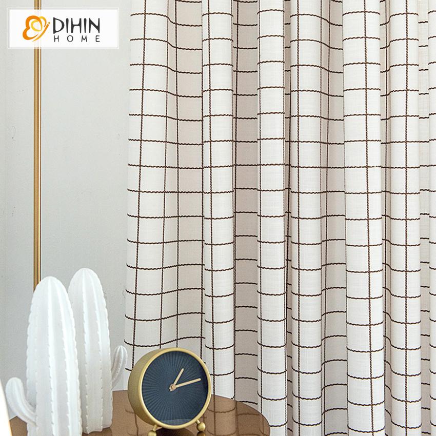 DIHIN HOME Modern Fashion White Color Embroidered Striped,Blackout Curtains Grommet Window Curtain for Living Room ,52x63-inch,1 Panel Roman Shades Curtains Window Blinds custom curtains blackout curtains curtains for living room sheer curtains curtain fabric linen curtains kitchen curtains velvet curtains pinch pleat curtains bay window curtains outdoor curtains pleated curtains floral curtains dining room curtains kitchen valances drapes for bedroom patio curtains nursery curtains grommet curtains