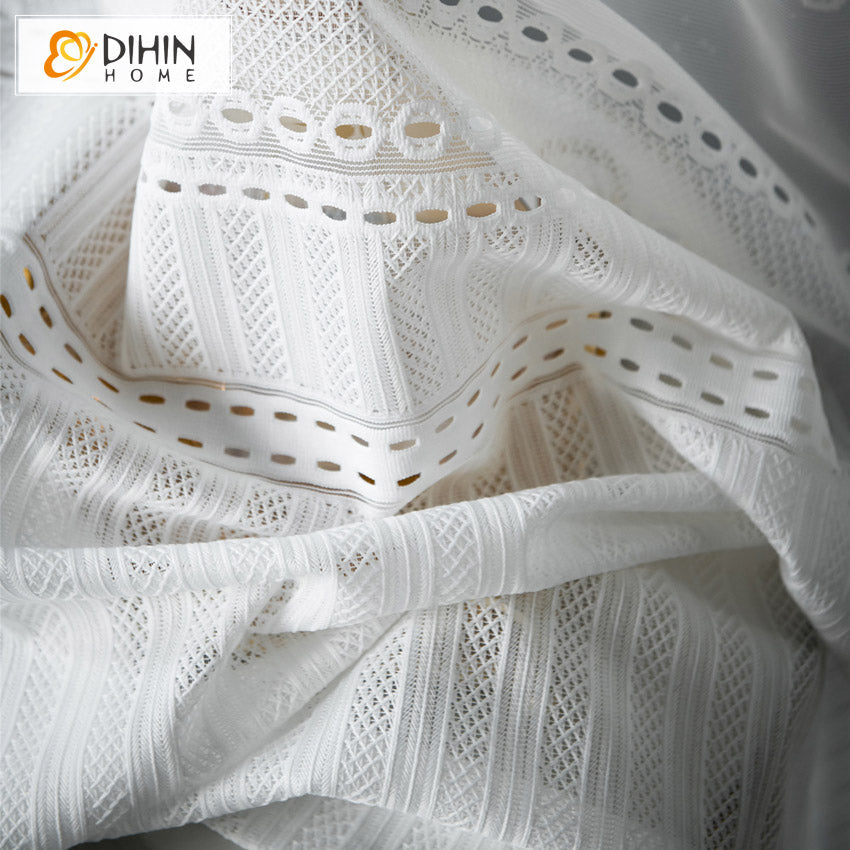 DIHIN HOME Modern Fashion White Embroidered Sheer Curtain,Grommet Window Curtain for Living Room,52x63-inch,1 Panel Roman Shades Curtains Window Blinds custom curtains blackout curtains curtains for living room sheer curtains curtain fabric linen curtains kitchen curtains velvet curtains pinch pleat curtains bay window curtains outdoor curtains pleated curtains floral curtains dining room curtains kitchen valances drapes for bedroom patio curtains nursery curtains grommet curtains