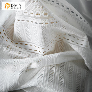 DIHIN HOME Modern Fashion White Embroidered Sheer Curtain,Grommet Window Curtain for Living Room,52x63-inch,1 Panel Roman Shades Curtains Window Blinds custom curtains blackout curtains curtains for living room sheer curtains curtain fabric linen curtains kitchen curtains velvet curtains pinch pleat curtains bay window curtains outdoor curtains pleated curtains floral curtains dining room curtains kitchen valances drapes for bedroom patio curtains nursery curtains grommet curtains