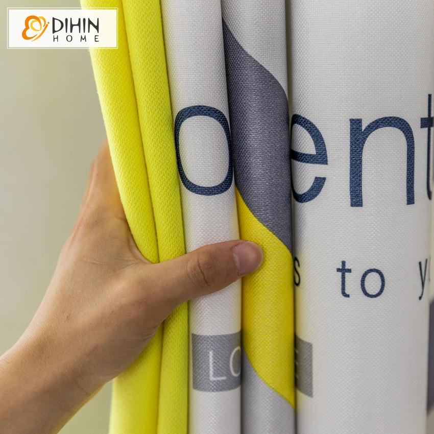 DIHIN HOME Modern Fashion Yellow Geometric Waves Printed,Blackout Grommet Window Curtain for Living Room ,52x63-inch,1 Panel Roman Shades Curtains Window Blinds custom curtains blackout curtains curtains for living room sheer curtains curtain fabric linen curtains kitchen curtains velvet curtains pinch pleat curtains bay window curtains outdoor curtains pleated curtains floral curtains dining room curtains kitchen valances drapes for bedroom patio curtains nursery curtains grommet curtains