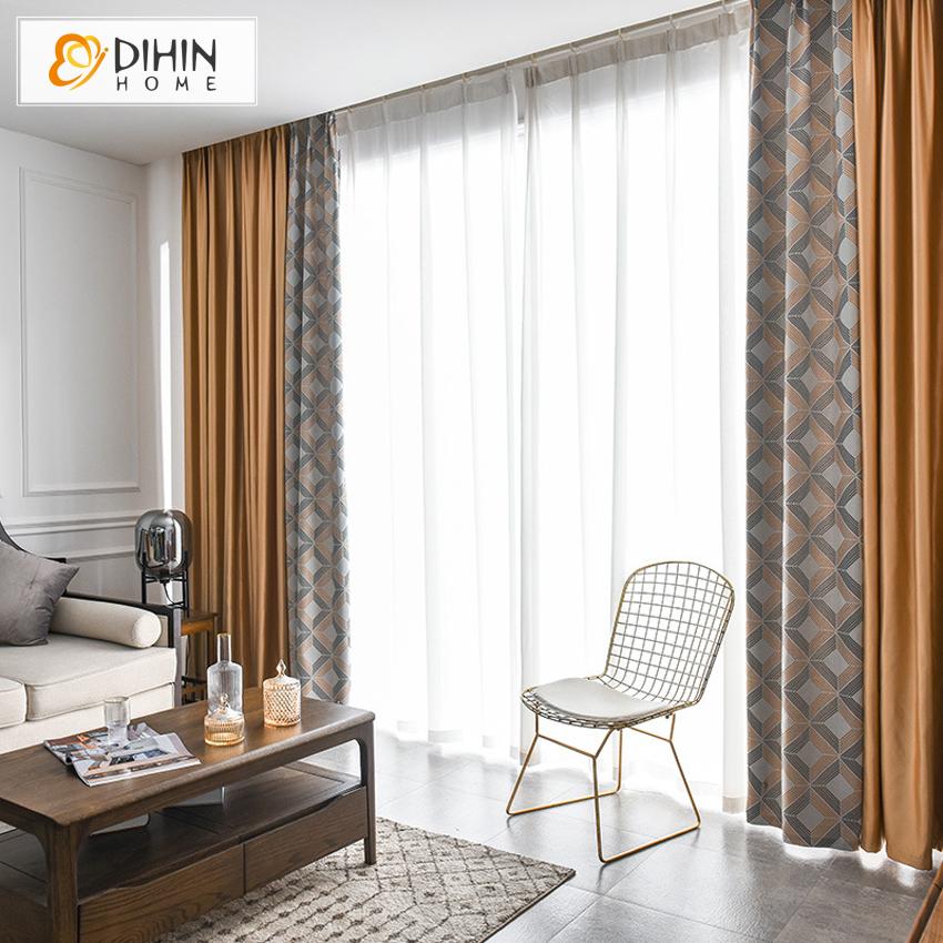 DIHIN HOME Modern Geometric Argyle Embroidered,Blackout Grommet Window Curtain for Living Room ,52x63-inch,1 Panel Roman Shades Curtains Window Blinds custom curtains blackout curtains curtains for living room sheer curtains curtain fabric linen curtains kitchen curtains velvet curtains pinch pleat curtains bay window curtains outdoor curtains pleated curtains floral curtains dining room curtains kitchen valances drapes for bedroom patio curtains nursery curtains grommet curtains
