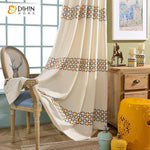 DIHIN HOME Modern Geometric Bar Embroidered Curtain,Blackout Curtains Grommet Window Curtain for Living Room ,52x84-inch,1 Panel Curtains custom curtains blackout curtains curtains for living room curtain fabric linen curtains