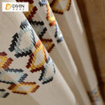 DIHIN HOME Modern Geometric Bar Embroidered Curtain,Blackout Curtains Grommet Window Curtain for Living Room ,52x84-inch,1 Panel Curtains custom curtains blackout curtains curtains for living room curtain fabric linen curtains