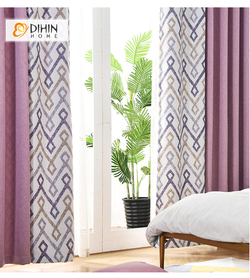 DIHIN HOME Modern Geometric,Blackout Grommet Window Curtain for Living Room ,52x63-inch,1 Panel Roman Shades Curtains Window Blinds custom curtains blackout curtains curtains for living room sheer curtains curtain fabric linen curtains kitchen curtains velvet curtains pinch pleat curtains bay window curtains outdoor curtains pleated curtains floral curtains dining room curtains kitchen valances drapes for bedroom patio curtains nursery curtains grommet curtains