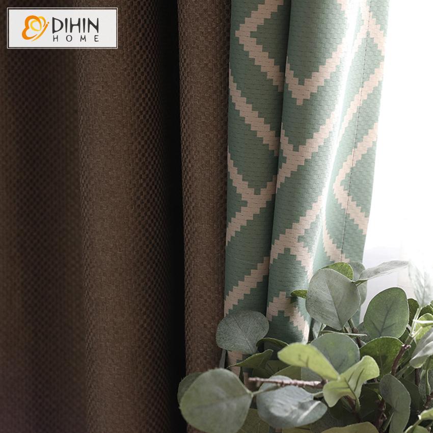 DIHIN HOME Modern Geometric Cotton / Linen Farbic Spliced,Blackout Grommet Window Curtain for Living Room ,52x63-inch,1 Panel Roman Shades Curtains Window Blinds custom curtains blackout curtains curtains for living room sheer curtains curtain fabric linen curtains kitchen curtains velvet curtains pinch pleat curtains bay window curtains outdoor curtains pleated curtains floral curtains dining room curtains kitchen valances drapes for bedroom patio curtains nursery curtains grommet curtains