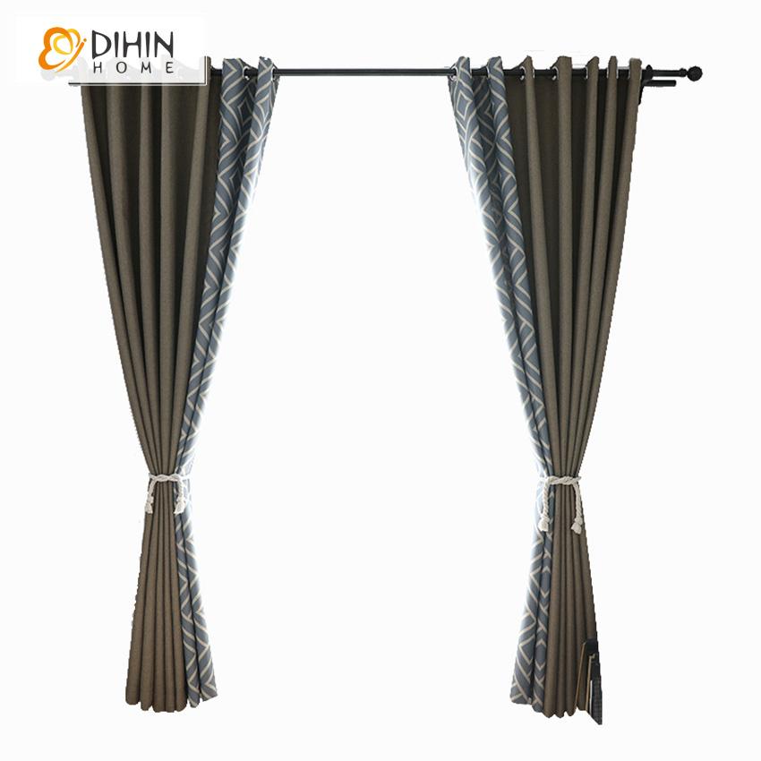DIHIN HOME Modern Geometric Cotton / Linen Farbic Spliced,Blackout Grommet Window Curtain for Living Room ,52x63-inch,1 Panel Roman Shades Curtains Window Blinds custom curtains blackout curtains curtains for living room sheer curtains curtain fabric linen curtains kitchen curtains velvet curtains pinch pleat curtains bay window curtains outdoor curtains pleated curtains floral curtains dining room curtains kitchen valances drapes for bedroom patio curtains nursery curtains grommet curtains