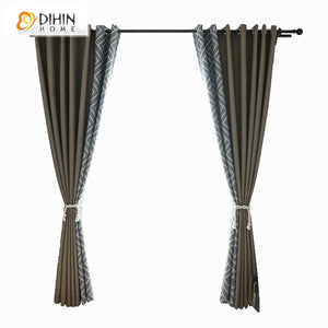 DIHIN HOME Modern Geometric Cotton / Linen Farbic Spliced,Blackout Grommet Window Curtain for Living Room ,52x63-inch,1 Panel Roman Shades Curtains Window Blinds custom curtains blackout curtains curtains for living room sheer curtains curtain fabric linen curtains kitchen curtains velvet curtains pinch pleat curtains bay window curtains outdoor curtains pleated curtains floral curtains dining room curtains kitchen valances drapes for bedroom patio curtains nursery curtains grommet curtains