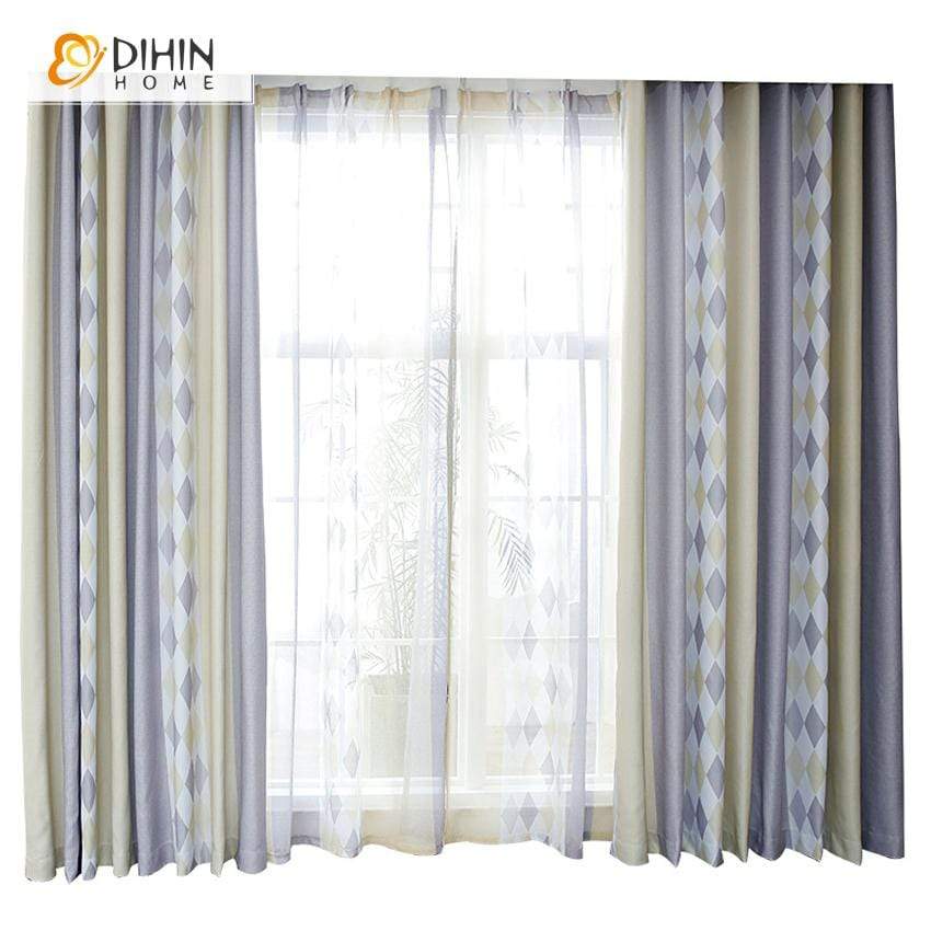 DIHIN HOME Modern Geometric Curtains，Blackout Grommet Window Curtain for Living Room ,52x63-inch,1 Panel Roman Shades Curtains Window Blinds custom curtains blackout curtains curtains for living room sheer curtains curtain fabric linen curtains kitchen curtains velvet curtains pinch pleat curtains bay window curtains outdoor curtains pleated curtains floral curtains dining room curtains kitchen valances drapes for bedroom patio curtains nursery curtains grommet curtains