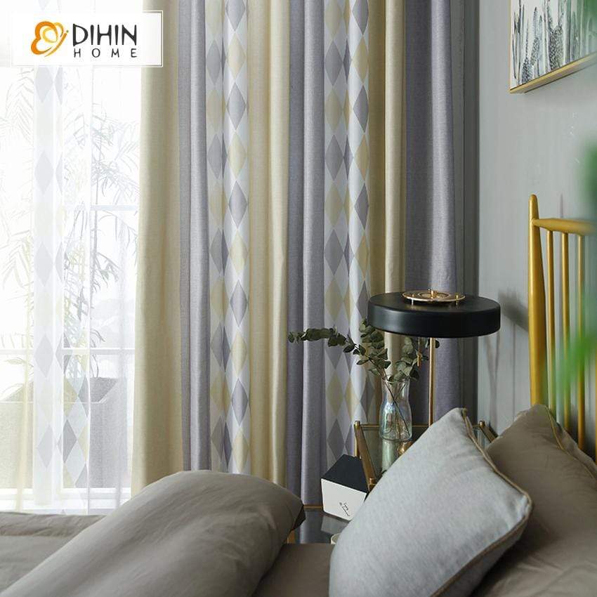 DIHIN HOME Modern Geometric Curtains，Blackout Grommet Window Curtain for Living Room ,52x63-inch,1 Panel Roman Shades Curtains Window Blinds custom curtains blackout curtains curtains for living room sheer curtains curtain fabric linen curtains kitchen curtains velvet curtains pinch pleat curtains bay window curtains outdoor curtains pleated curtains floral curtains dining room curtains kitchen valances drapes for bedroom patio curtains nursery curtains grommet curtains