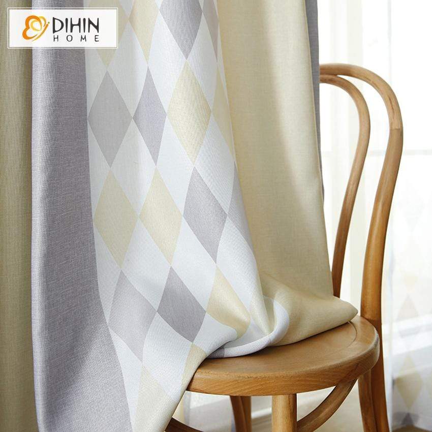 DIHIN HOME Modern Geometric Curtains，Blackout Grommet Window Curtain for Living Room ,52x63-inch,1 Panel Roman Shades Curtains Window Blinds custom curtains blackout curtains curtains for living room sheer curtains curtain fabric linen curtains kitchen curtains velvet curtains pinch pleat curtains bay window curtains outdoor curtains pleated curtains floral curtains dining room curtains kitchen valances drapes for bedroom patio curtains nursery curtains grommet curtains