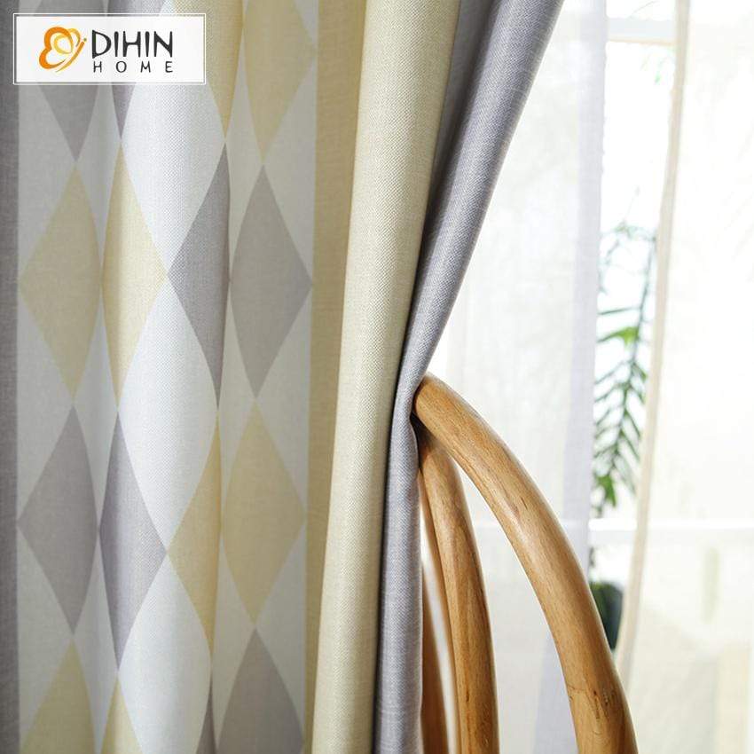 DIHIN HOME Modern Geometric Curtains，Blackout Grommet Window Curtain for Living Room ,52x63-inch,1 Panel Roman Shades Curtains Window Blinds custom curtains blackout curtains curtains for living room sheer curtains curtain fabric linen curtains kitchen curtains velvet curtains pinch pleat curtains bay window curtains outdoor curtains pleated curtains floral curtains dining room curtains kitchen valances drapes for bedroom patio curtains nursery curtains grommet curtains