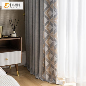 DIHIN HOME Modern Geometric Curtains ,Blackout Grommet Window Curtain for Living Room ,52x63-inch,1 Panel Roman Shades Curtains Window Blinds custom curtains blackout curtains curtains for living room sheer curtains curtain fabric linen curtains kitchen curtains velvet curtains pinch pleat curtains bay window curtains outdoor curtains pleated curtains floral curtains dining room curtains kitchen valances drapes for bedroom patio curtains nursery curtains grommet curtains
