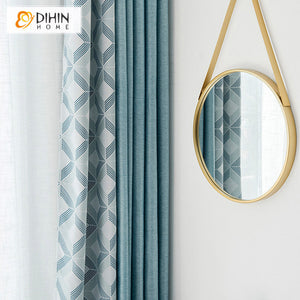 DIHIN HOME Modern Geometric Pattern,Blackout Grommet Window Curtain for Living Room ,52x63-inch,1 Panel Roman Shades Curtains Window Blinds custom curtains blackout curtains curtains for living room sheer curtains curtain fabric linen curtains kitchen curtains velvet curtains pinch pleat curtains bay window curtains outdoor curtains pleated curtains floral curtains dining room curtains kitchen valances drapes for bedroom patio curtains nursery curtains grommet curtains