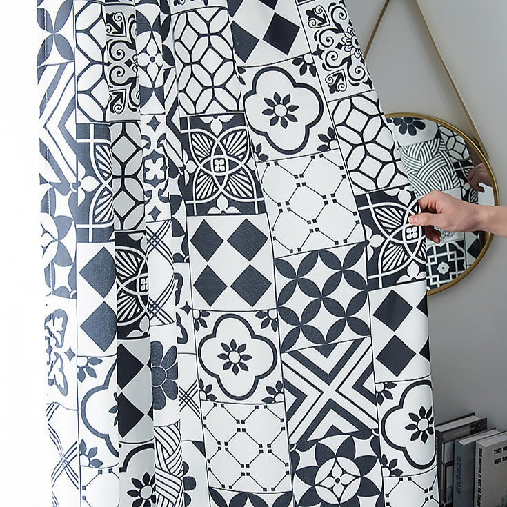 DIHIN HOME Modern Geometric Printed,Blackout Grommet Window Curtain for Living Room ,52x63-inch,1 Panel Roman Shades Curtains Window Blinds custom curtains blackout curtains curtains for living room sheer curtains curtain fabric linen curtains kitchen curtains velvet curtains pinch pleat curtains bay window curtains outdoor curtains pleated curtains floral curtains dining room curtains kitchen valances drapes for bedroom patio curtains nursery curtains grommet curtains