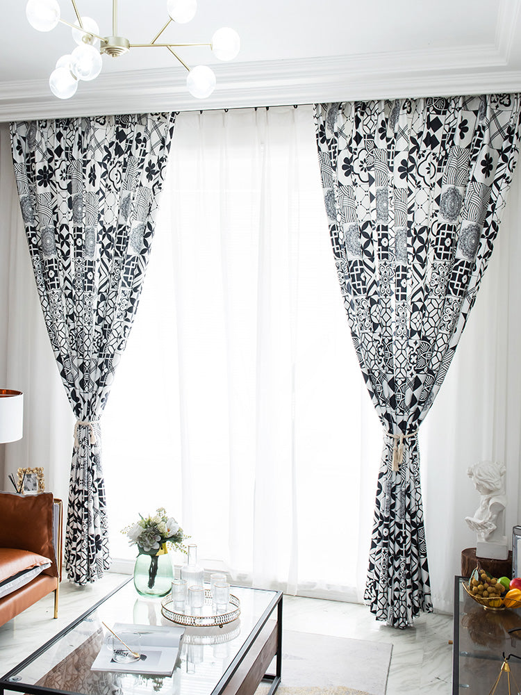 DIHIN HOME Modern Geometric Printed,Blackout Grommet Window Curtain for Living Room ,52x63-inch,1 Panel Roman Shades Curtains Window Blinds custom curtains blackout curtains curtains for living room sheer curtains curtain fabric linen curtains kitchen curtains velvet curtains pinch pleat curtains bay window curtains outdoor curtains pleated curtains floral curtains dining room curtains kitchen valances drapes for bedroom patio curtains nursery curtains grommet curtains