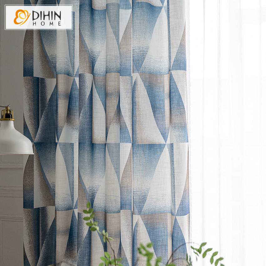 DIHIN HOME Modern Geometric Printed Curtain ,Cotton Linen ,Blackout Grommet Window Curtain for Living Room ,52x63-inch,1 Panel Roman Shades Curtains Window Blinds custom curtains blackout curtains curtains for living room sheer curtains curtain fabric linen curtains kitchen curtains velvet curtains pinch pleat curtains bay window curtains outdoor curtains pleated curtains floral curtains dining room curtains kitchen valances drapes for bedroom patio curtains nursery curtains grommet curtains
