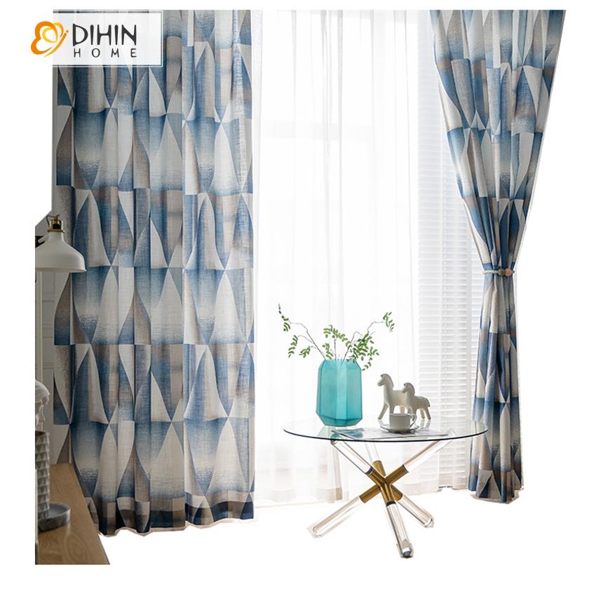 DIHIN HOME Modern Geometric Printed Curtain ,Cotton Linen ,Blackout Grommet Window Curtain for Living Room ,52x63-inch,1 Panel Roman Shades Curtains Window Blinds custom curtains blackout curtains curtains for living room sheer curtains curtain fabric linen curtains kitchen curtains velvet curtains pinch pleat curtains bay window curtains outdoor curtains pleated curtains floral curtains dining room curtains kitchen valances drapes for bedroom patio curtains nursery curtains grommet curtains