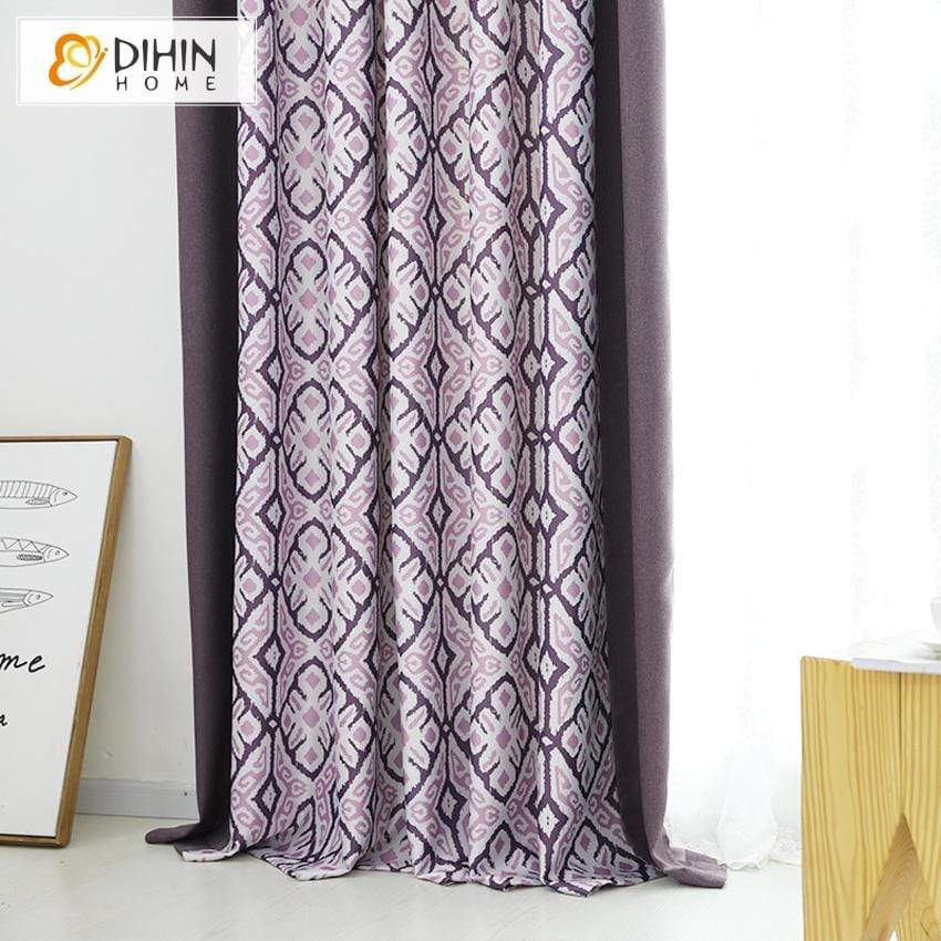 DIHIN HOME Modern Geometric Printed Spliced Curtains，Blackout Grommet Window Curtain for Living Room ,52x63-inch,1 Panel Roman Shades Curtains Window Blinds custom curtains blackout curtains curtains for living room sheer curtains curtain fabric linen curtains kitchen curtains velvet curtains pinch pleat curtains bay window curtains outdoor curtains pleated curtains floral curtains dining room curtains kitchen valances drapes for bedroom patio curtains nursery curtains grommet curtains