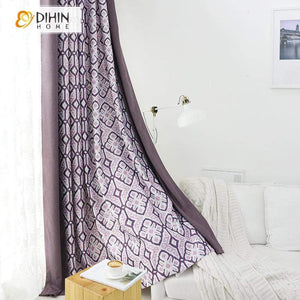 DIHIN HOME Modern Geometric Printed Spliced Curtains，Blackout Grommet Window Curtain for Living Room ,52x63-inch,1 Panel Roman Shades Curtains Window Blinds custom curtains blackout curtains curtains for living room sheer curtains curtain fabric linen curtains kitchen curtains velvet curtains pinch pleat curtains bay window curtains outdoor curtains pleated curtains floral curtains dining room curtains kitchen valances drapes for bedroom patio curtains nursery curtains grommet curtains