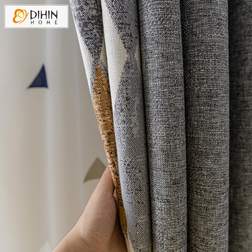 DIHIN HOME Modern Geometric Shape of Diamond Printed Curtain With Valance ,Blackout Curtains Grommet Window Curtain for Living Room ,52x84-inch,1 Panel Roman Shades Window Curtains Curtains Window Blinds Curtains Drapes linen drapery curtains and drapes windows drapes custom curtains blackout curtains curtains for living room window shades sheer curtains curtain fabric window treatments custom drapery