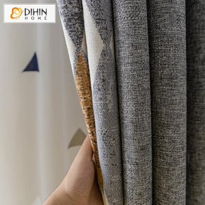 DIHIN HOME Modern Geometric Shape of Diamond Printed Curtain With Valance ,Blackout Curtains Grommet Window Curtain for Living Room ,52x84-inch,1 Panel Roman Shades Window Curtains Curtains Window Blinds Curtains Drapes linen drapery curtains and drapes windows drapes custom curtains blackout curtains curtains for living room window shades sheer curtains curtain fabric window treatments custom drapery
