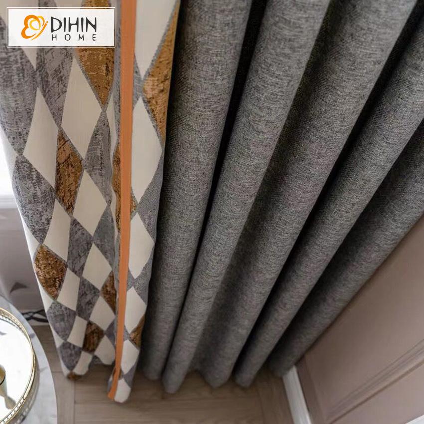 DIHIN HOME Modern Geometric Shape of Diamond Printed Curtain With Valance ,Blackout Curtains Grommet Window Curtain for Living Room ,52x84-inch,1 Panel Roman Shades Window Curtains Curtains Window Blinds Curtains Drapes linen drapery curtains and drapes windows drapes custom curtains blackout curtains curtains for living room window shades sheer curtains curtain fabric window treatments custom drapery