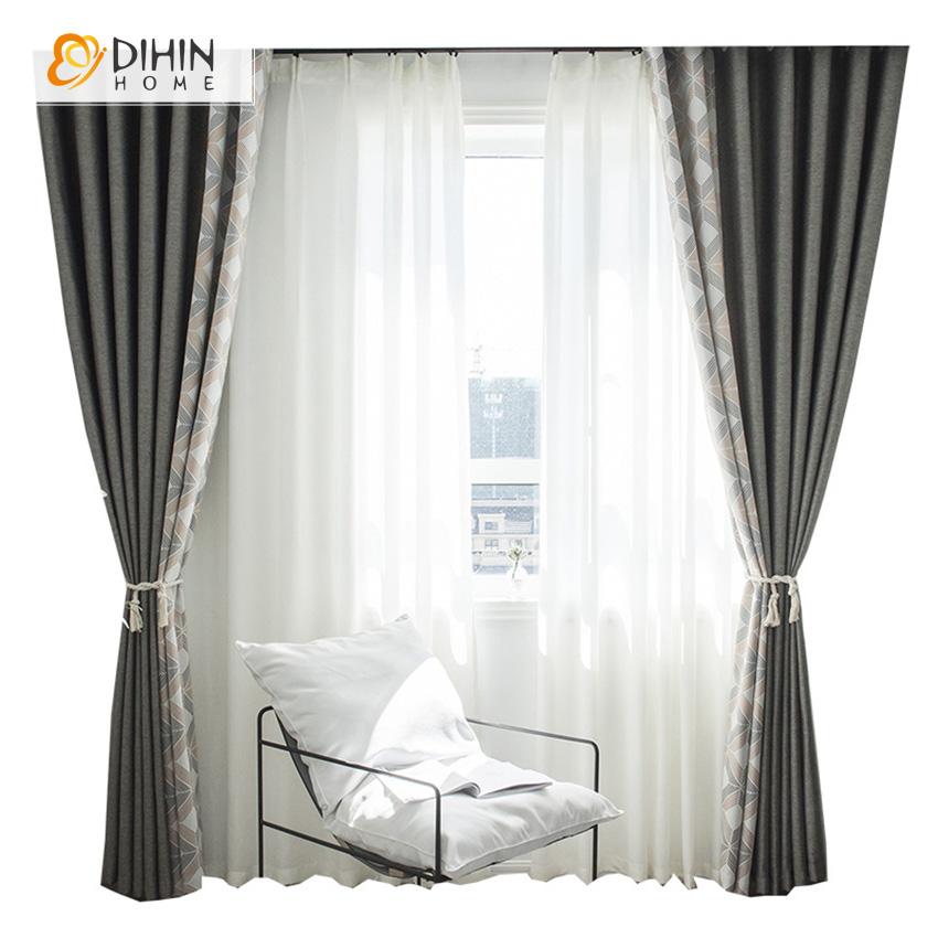 DIHIN HOME Modern Geometric Spliced Curtains,Blackout Grommet Window Curtain for Living Room ,52x63-inch,1 Panel Roman Shades Curtains Window Blinds custom curtains blackout curtains curtains for living room sheer curtains curtain fabric linen curtains kitchen curtains velvet curtains pinch pleat curtains bay window curtains outdoor curtains pleated curtains floral curtains dining room curtains kitchen valances drapes for bedroom patio curtains nursery curtains grommet curtains