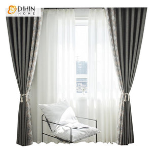 DIHIN HOME Modern Geometric Spliced Curtains,Blackout Grommet Window Curtain for Living Room ,52x63-inch,1 Panel Roman Shades Curtains Window Blinds custom curtains blackout curtains curtains for living room sheer curtains curtain fabric linen curtains kitchen curtains velvet curtains pinch pleat curtains bay window curtains outdoor curtains pleated curtains floral curtains dining room curtains kitchen valances drapes for bedroom patio curtains nursery curtains grommet curtains