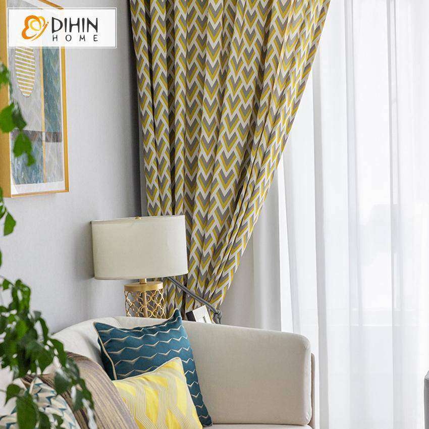 DIHIN HOME Modern Geometric Waves Blackout Curtains ,Blackout Grommet Window Curtain for Living Room ,52x63-inch,1 Panel Roman Shades Curtains Window Blinds custom curtains blackout curtains curtains for living room sheer curtains curtain fabric linen curtains kitchen curtains velvet curtains pinch pleat curtains bay window curtains outdoor curtains pleated curtains floral curtains dining room curtains kitchen valances drapes for bedroom patio curtains nursery curtains grommet curtains
