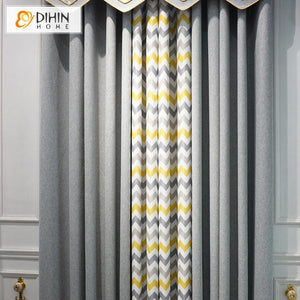DIHIN HOME Modern Geometric Waves Printed,Blackout Grommet Window Curtain for Living Room ,52x63-inch,1 Panel Roman Shades Curtains Window Blinds custom curtains blackout curtains curtains for living room sheer curtains curtain fabric linen curtains kitchen curtains velvet curtains pinch pleat curtains bay window curtains outdoor curtains pleated curtains floral curtains dining room curtains kitchen valances drapes for bedroom patio curtains nursery curtains grommet curtains