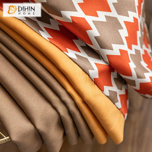 DIHIN HOME Modern GeometricSpliced,Blackout Grommet Window Curtain for Living Room ,52x63-inch,1 Panel Roman Shades Curtains Window Blinds custom curtains blackout curtains curtains for living room sheer curtains curtain fabric linen curtains kitchen curtains velvet curtains pinch pleat curtains bay window curtains outdoor curtains pleated curtains floral curtains dining room curtains kitchen valances drapes for bedroom patio curtains nursery curtains grommet curtains